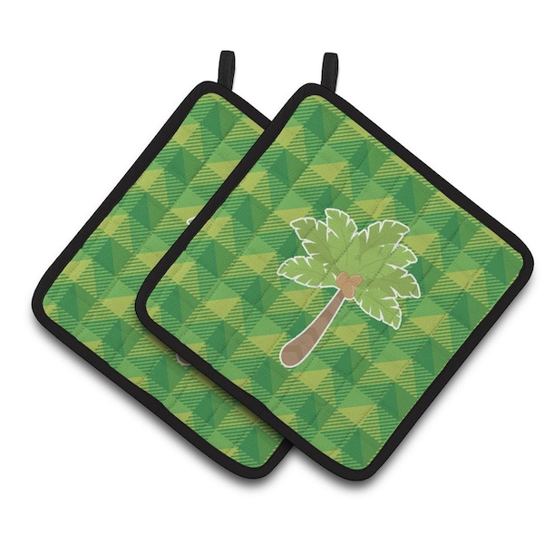 Carolines Treasures Palm Tree Pair of Pot Holders - BB7027PTHD