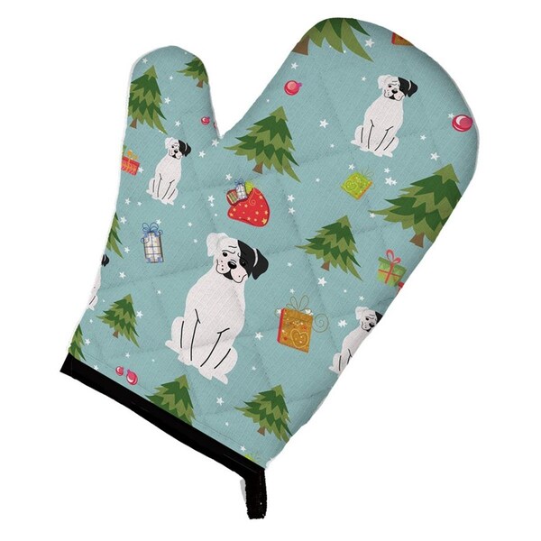 Carolines Treasures Christmas White Boxer Cooper Oven Mitt - BB4774OVMT