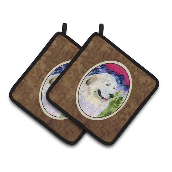 Carolines Treasures Great Pyrenees Pair of Pot Holders, 7.5 x 3 x 7.5 in. - SS8473PTHD