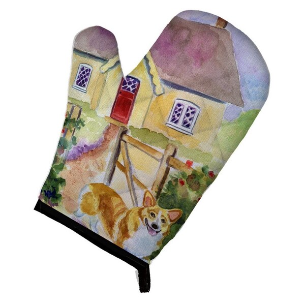 Carolines Treasures Pembroke Corgi Cottage Visit Oven Mitt - 7367OVMT