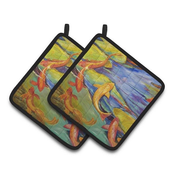 Carolines Treasures Koi Pair of Pot Holders, 7.5 x 3 x 7.5 in. - JMK1263PTHD