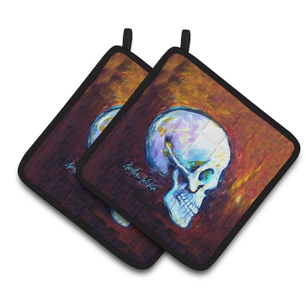 Carolines Treasures Skeleton My Best Side Pair of Pot Holders - MW1341PTHD