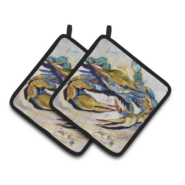 Carolines Treasures No. 20 Crab Pair of Pot Holders, 7.5 x 3 x 7.5 in. - JMK1255PTHD