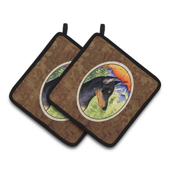Carolines Treasures Manchester Terrier Pair of Pot Holders, 7.5 x 3 x 7.5 in. - SS8425PTHD