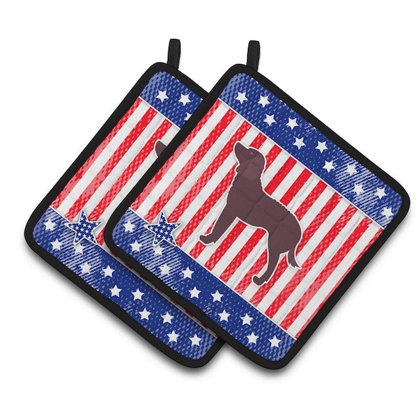 Carolines Treasures AUSA Patriotic merican Water Spaniel Pair of Pot Holders - BB3301PTHD