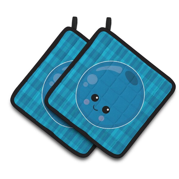 Carolines Treasures Blueberry Face Pair of Pot Holders - BB6984PTHD