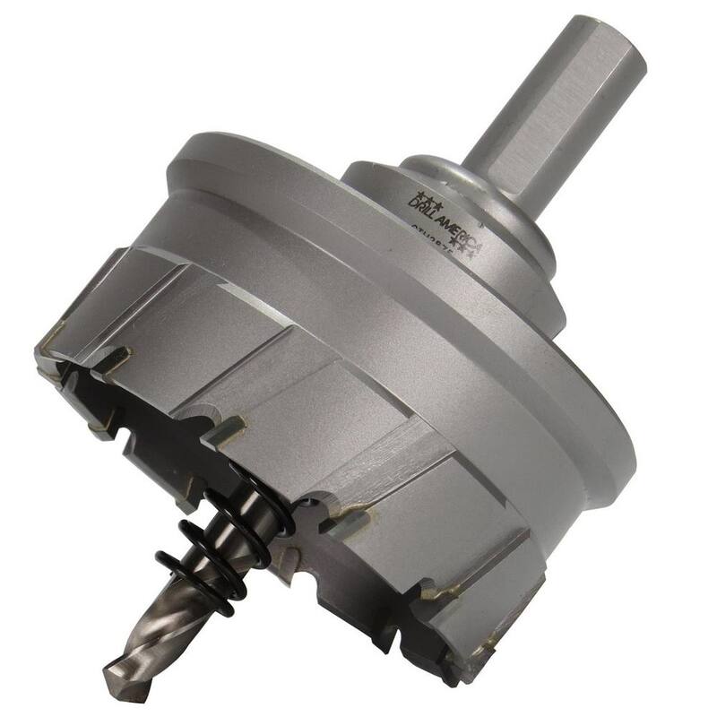Broca de corte de agujero de carburo de 2 pulgadas de Drill America con 3/16 pulgadas de corte y expulsión automática de rebaba - DMS04-8051