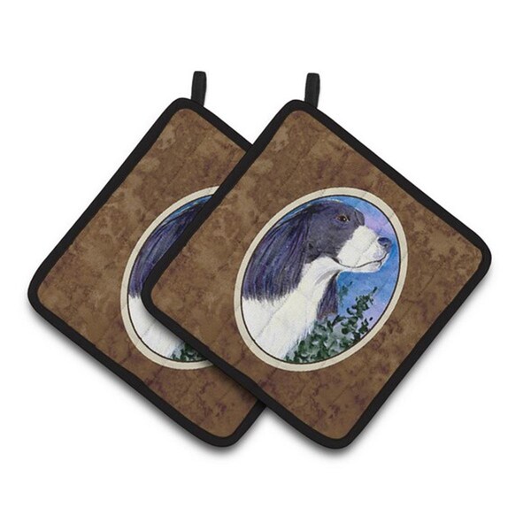 Carolines Treasures English Springer Spaniel Pair of Pot Holders, 7.5 x 3 x 7.5 in. - SS8985PTHD