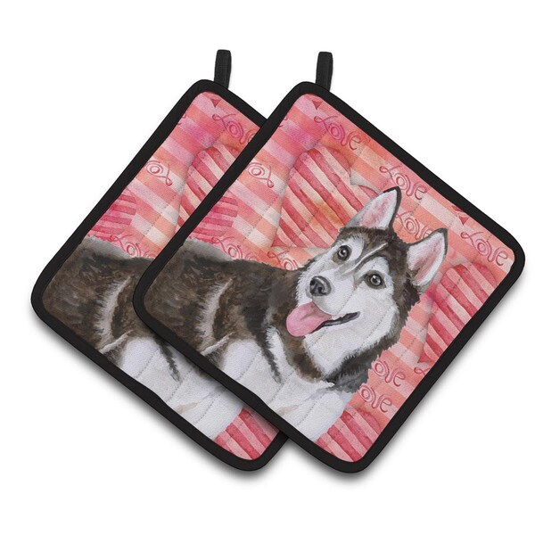 Carolines Treasures Siberian Husky No 2 Love Pair of Pot Holders - BB9799PTHD