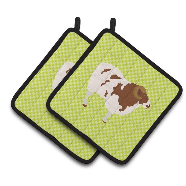 Carolines Treasures Jacob Sheep Green Pair of Pot Holders - BB7801PTHD