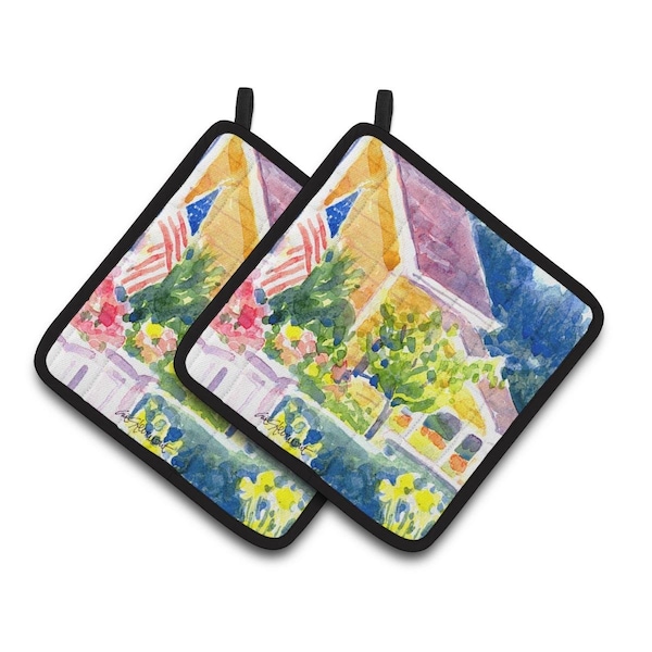 Carolines Treasures Houses Pair of Pot Holders - 6134PTHD