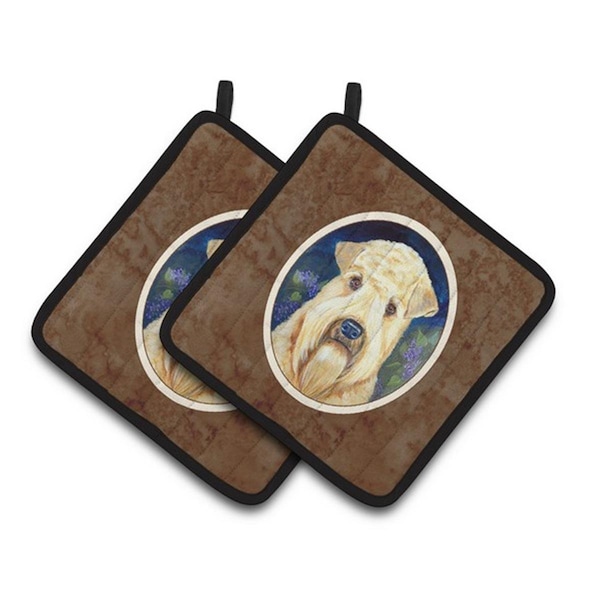 Carolines Treasures Wheaten Terrier Soft Coated Pair of Pot Holders, 7.5 x 3 x 7.5 in. - 7254PTHD