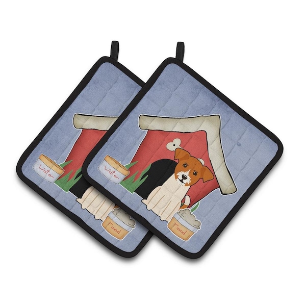 Carolines Treasures Dog House Collection Jack Russell Terrier Pair of Pot Holders - BB2862PTHD