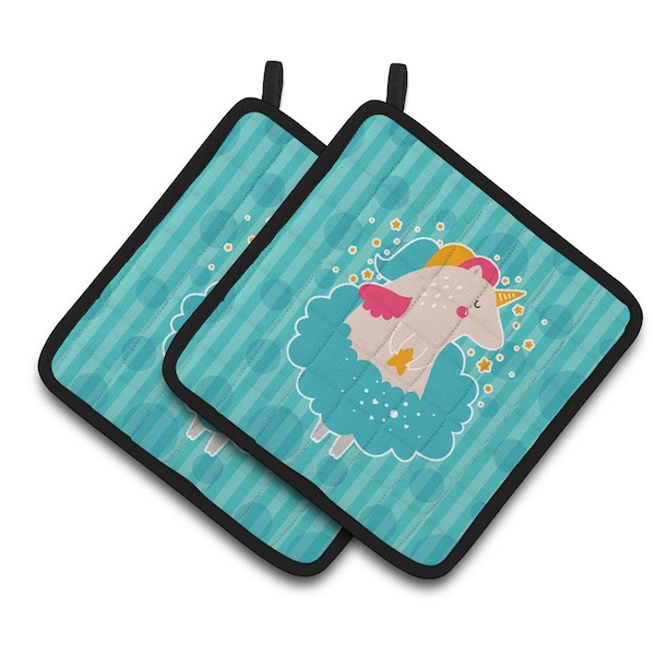 Carolines Treasures Unicorn Ballerina Pair of Pot Holders - BB7135PTHD