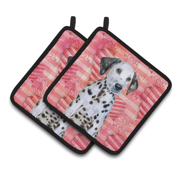 Carolines Treasures Dalmatian Puppy Love Pair of Pot Holders - BB9795PTHD