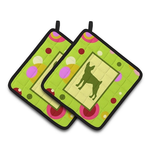 Carolines Treasures Fox Terrier Pair of Pot Holders, 7.5 x 3 x 7.5 in. - CK1085PTHD