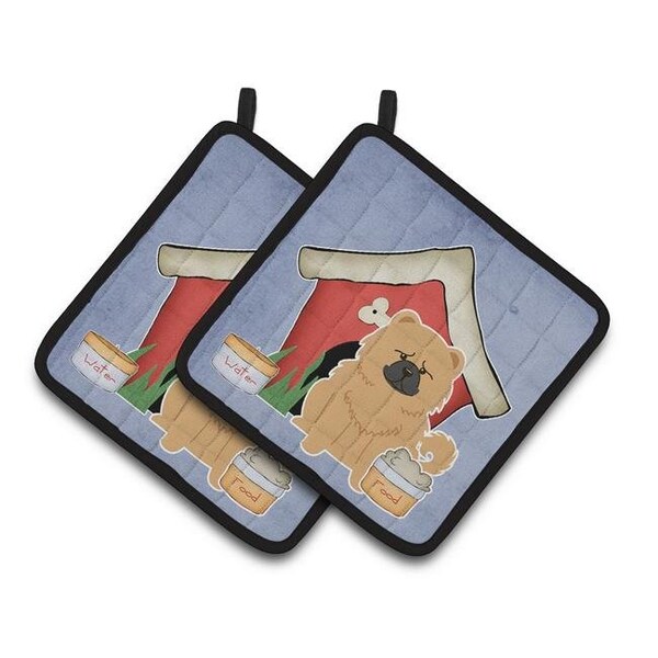 Carolines Treasures Carolines Treasures BB2898PTHD Dog House Collection Chow Chow Cream Pair of Pot Holders - BB2898PTHD