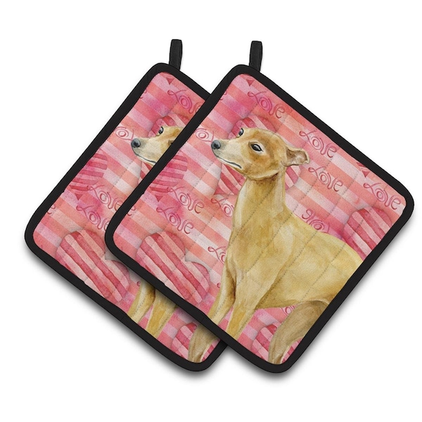 Carolines Treasures Italian Greyhound Love Pair of Pot Holders - BB9785PTHD