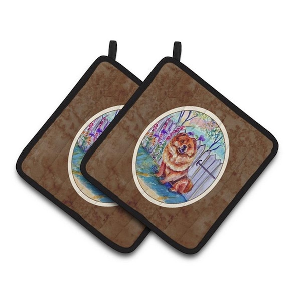 Carolines Treasures Chow Chow Pair of Pot Holders, 7.5 x 3 x 7.5 in. - 7210PTHD