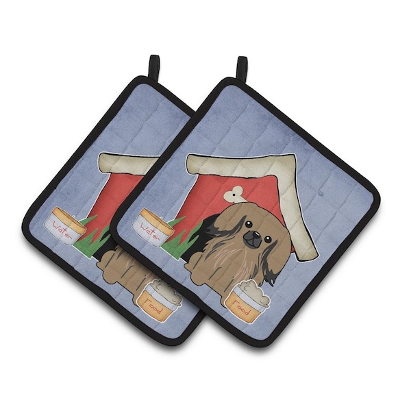 Carolines Treasures Dog House Collection Pekingnese Tan Pair of Pot Holders - BB2856PTHD