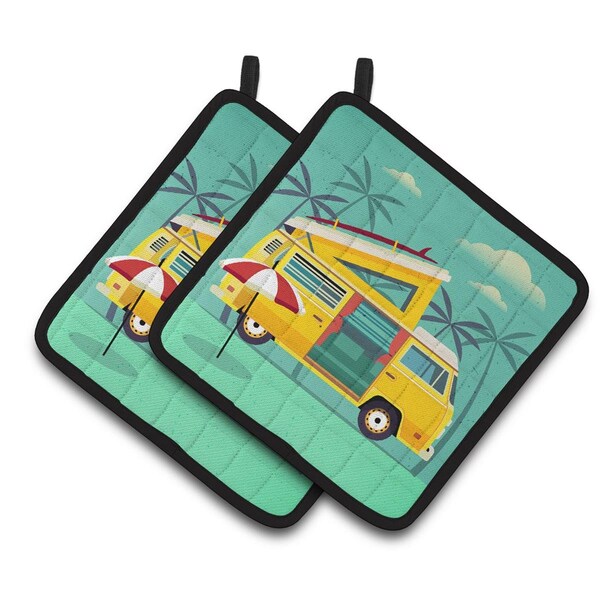 Carolines Treasures Greatest Adventure Camper Van Pair of Pot Holders - BB5477PTHD