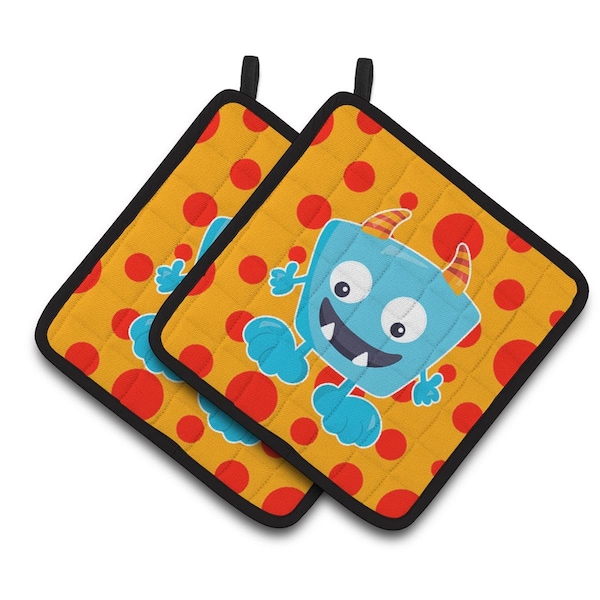 Carolines Treasures Little Monster Aquadevil Pair of Pot Holders - BB7004PTHD