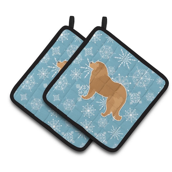 Carolines Treasures Winter Snowflake Caucasian Shepherd Dog Pair of Pot Holders - BB3525PTHD