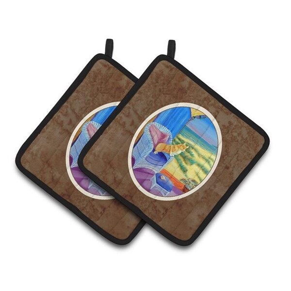 Carolines Treasures Carolines Treasures 7184PTHD Corgi Pair of Pot Holders - 7184PTHD