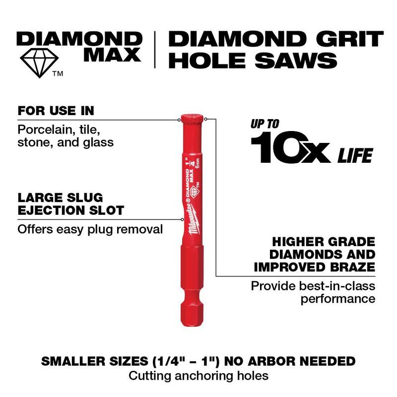 Juego de sierras perforadoras Milwaukee Diamond MAX (5 piezas) - 49-56-0501-49-56-0500