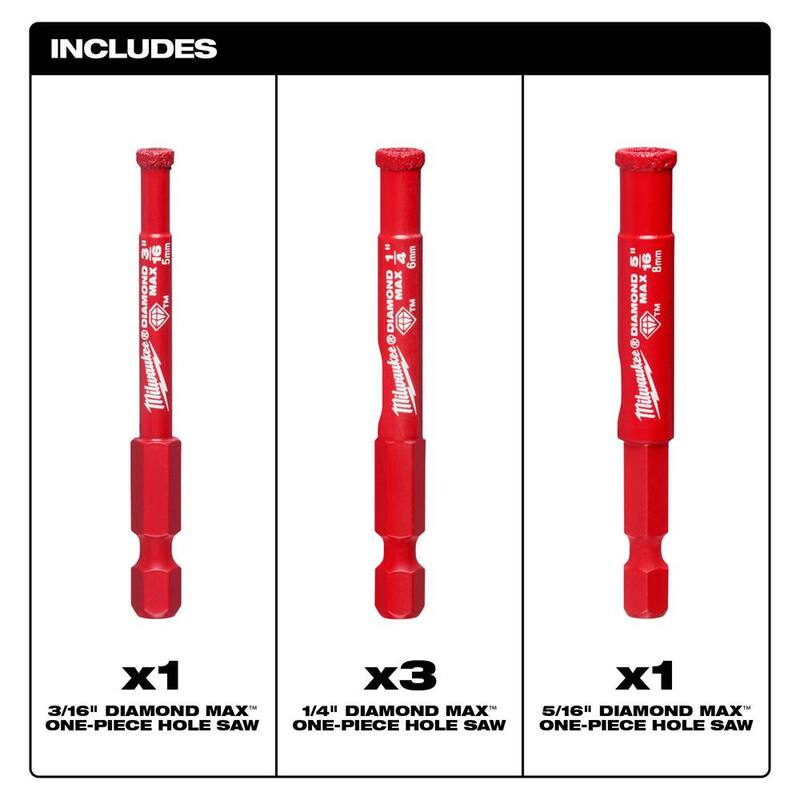 Juego de sierras perforadoras Milwaukee Diamond MAX (5 piezas) - 49-56-0501-49-56-0500