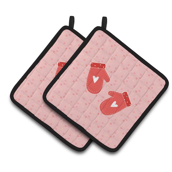 Carolines Treasures Oven Mitts Pink Pair of Pot Holders - BB7267PTHD