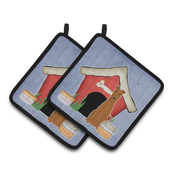 Carolines Treasures Dog House Collection Irish Terrier Pair of Pot Holders - BB2816PTHD