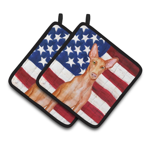 Carolines Treasures Pharaoh Hound Patriotic Pair of Pot Holders - BB9715PTHD