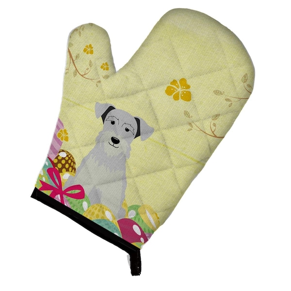Carolines Treasures Easter Eggs Miniature Schanuzer White Oven Mitt - BB6053OVMT