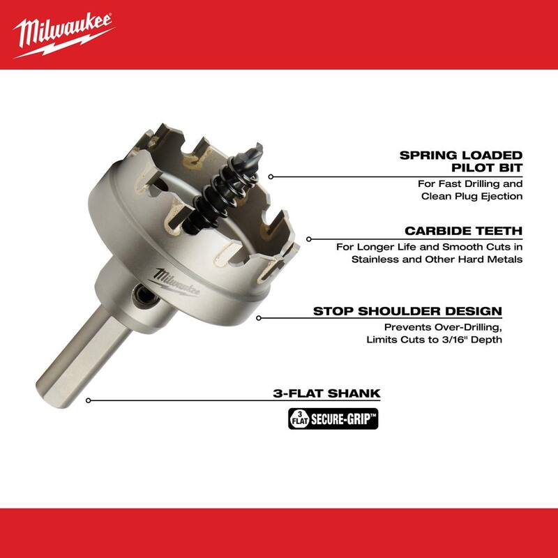 Broca de carburo de 1-3/4 pulgadas Milwaukee (paquete de 1) - 49-57-8629