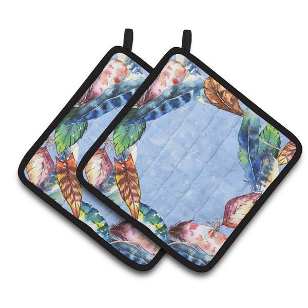 Carolines Treasures Feathers Pair of Pot Holders - CK1704PTHD