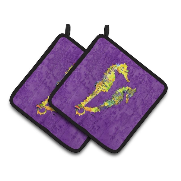 Carolines Treasures Seahorse Pair of Pot Holders - 8661PTHD