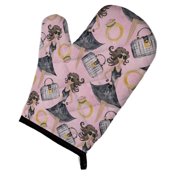 Carolines Treasures Watercolor Fashion Diva on Pink Oven Mitt - BB7500OVMT