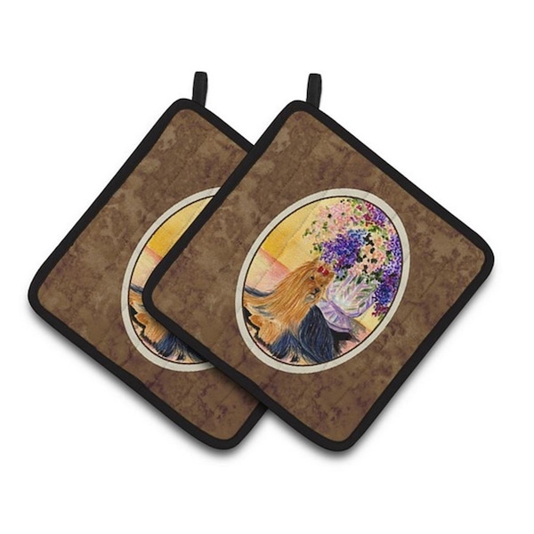 Carolines Treasures Yorkie Pair of Pot Holders, 7.5 x 3 x 7.5 in. - SS8304PTHD