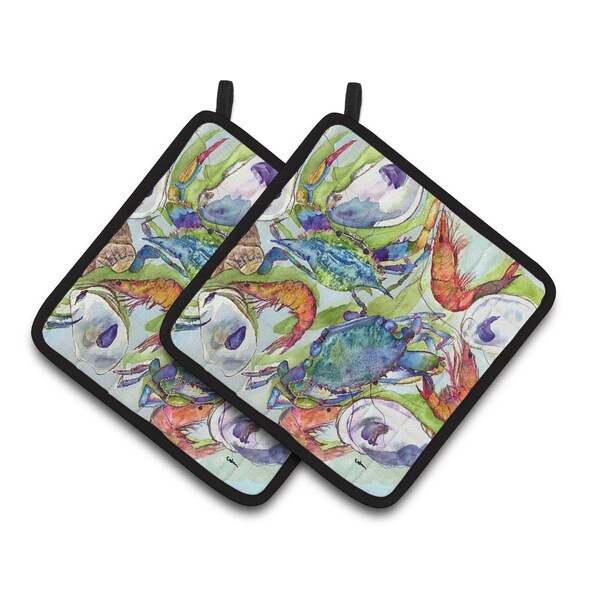 Carolines Treasures Crab Pair of Pot Holders - 8547PTHD
