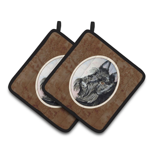 Carolines Treasures Scottish Terrier Pair of Pot Holders - 7047PTHD