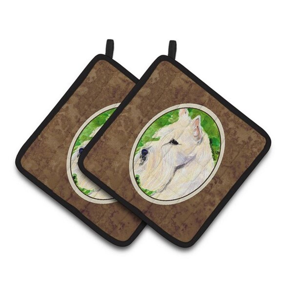 Carolines Treasures Scottish Terrier Pair of Pot Holders, 7.5 x 3 x 7.5 in. - SS8791PTHD