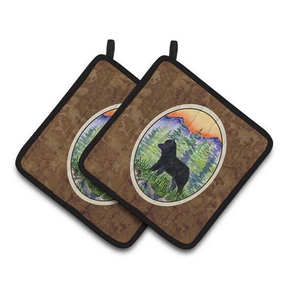 Carolines Treasures Schipperke Pair of Pot Holders, 7.5 x 3 x 7.5 in. - SS8231PTHD