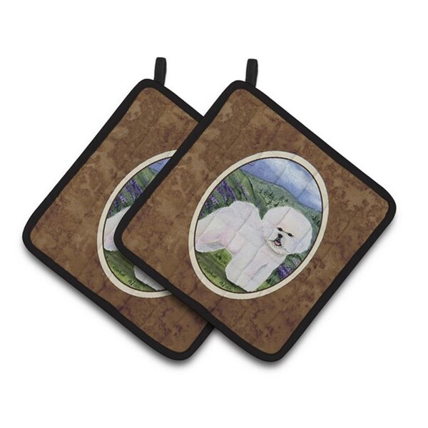 Carolines Treasures Bichon Frise Pair of Pot Holders, 7.5 x 3 x 7.5 in. - SS8025PTHD