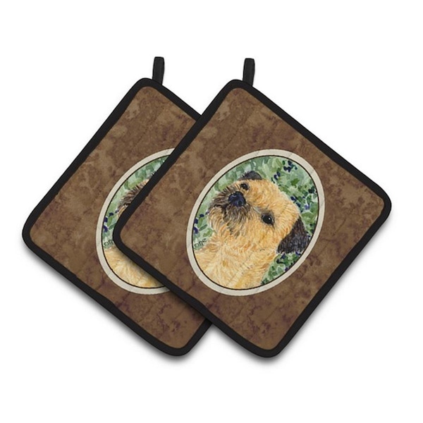 Carolines Treasures Border Terrier Pair of Pot Holders, 7.5 x 3 x 7.5 in. - SS8801PTHD