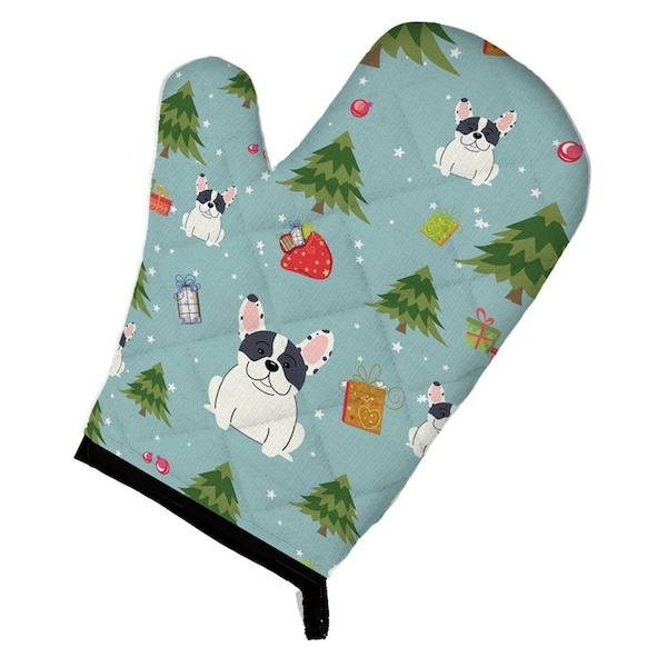 Carolines Treasures Christmas French Bulldog Piebald Oven Mitt - BB4671OVMT