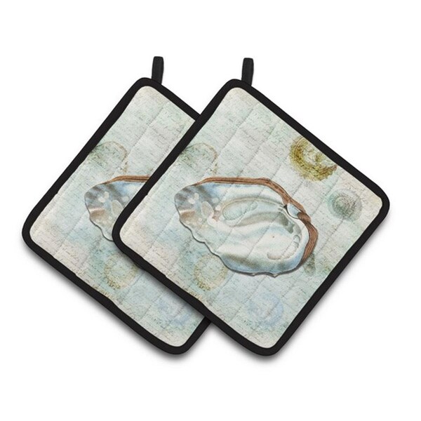Carolines Treasures Shells Pair of Pot Holders, 7.5 x 3 x 7.5 in. - SB3031PTHD