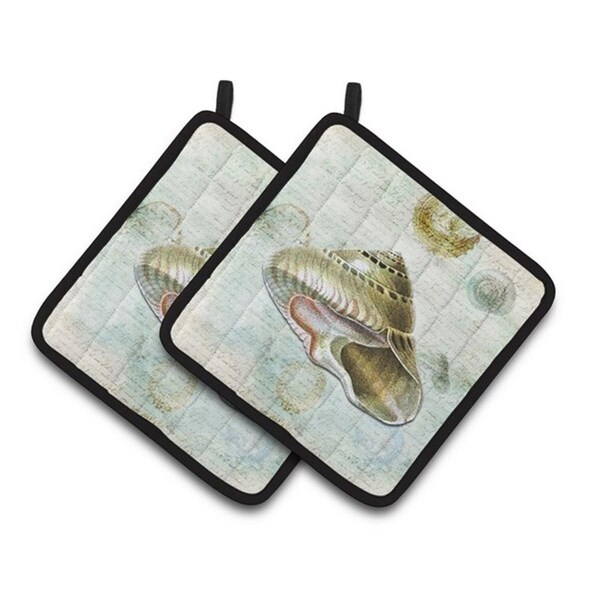 Carolines Treasures Shells Pair of Pot Holders, 7.5 x 3 x 7.5 in. - SB3030PTHD