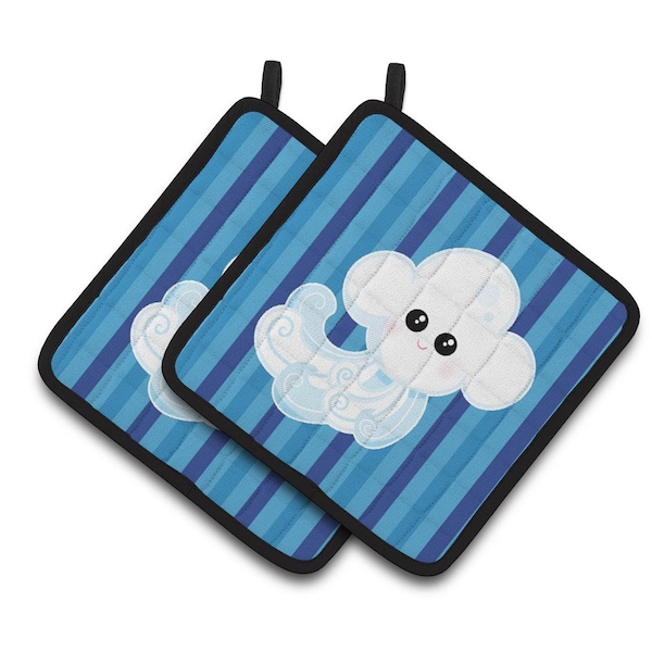 Carolines Treasures Weather Windy Face Pair of Pot Holders - BB7157PTHD