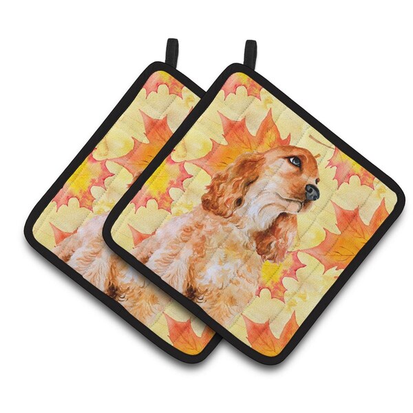 Carolines Treasures Cocker Spaniel Fall Pair of Pot Holders - BB9967PTHD
